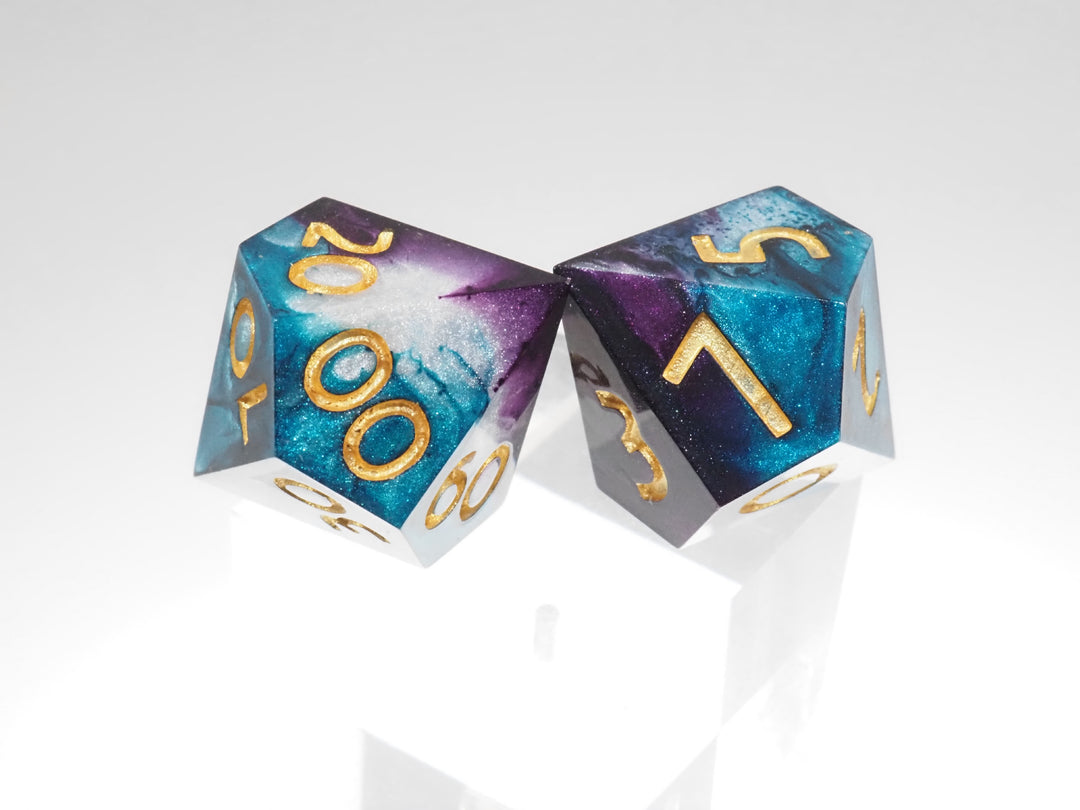 Drip Dice Turquoise and Violet