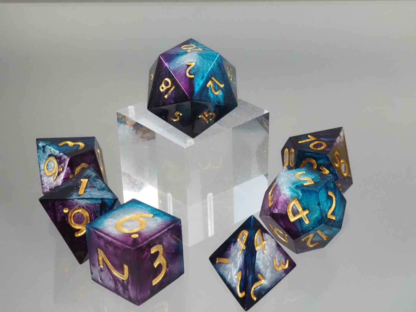 Drip Dice Turquoise and Violet