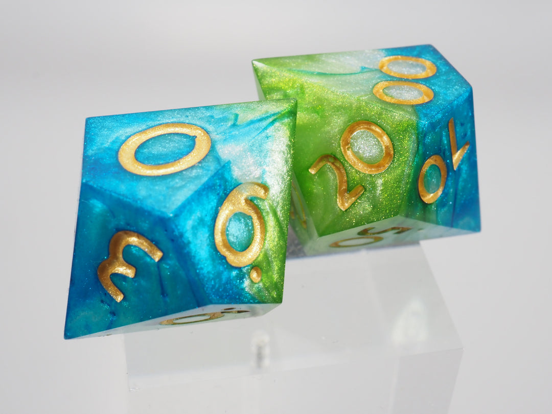 Drip Dice Two-coloured light blue/light green