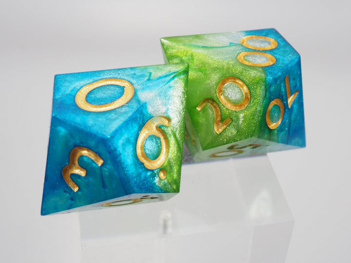 Drip Dice Two-coloured light blue/light green