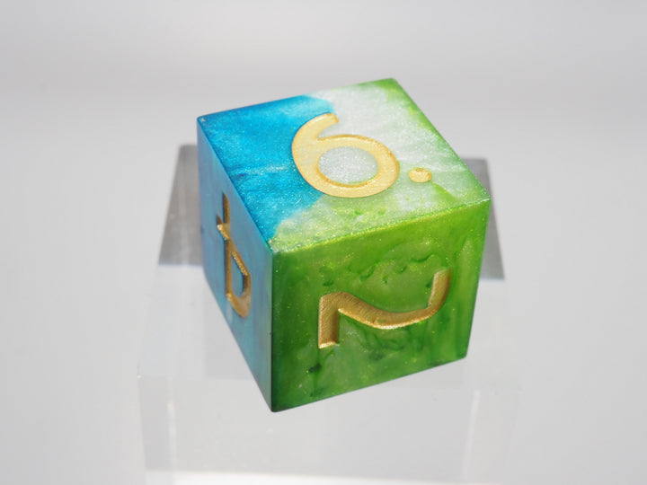 Drip Dice Two-coloured light blue/light green