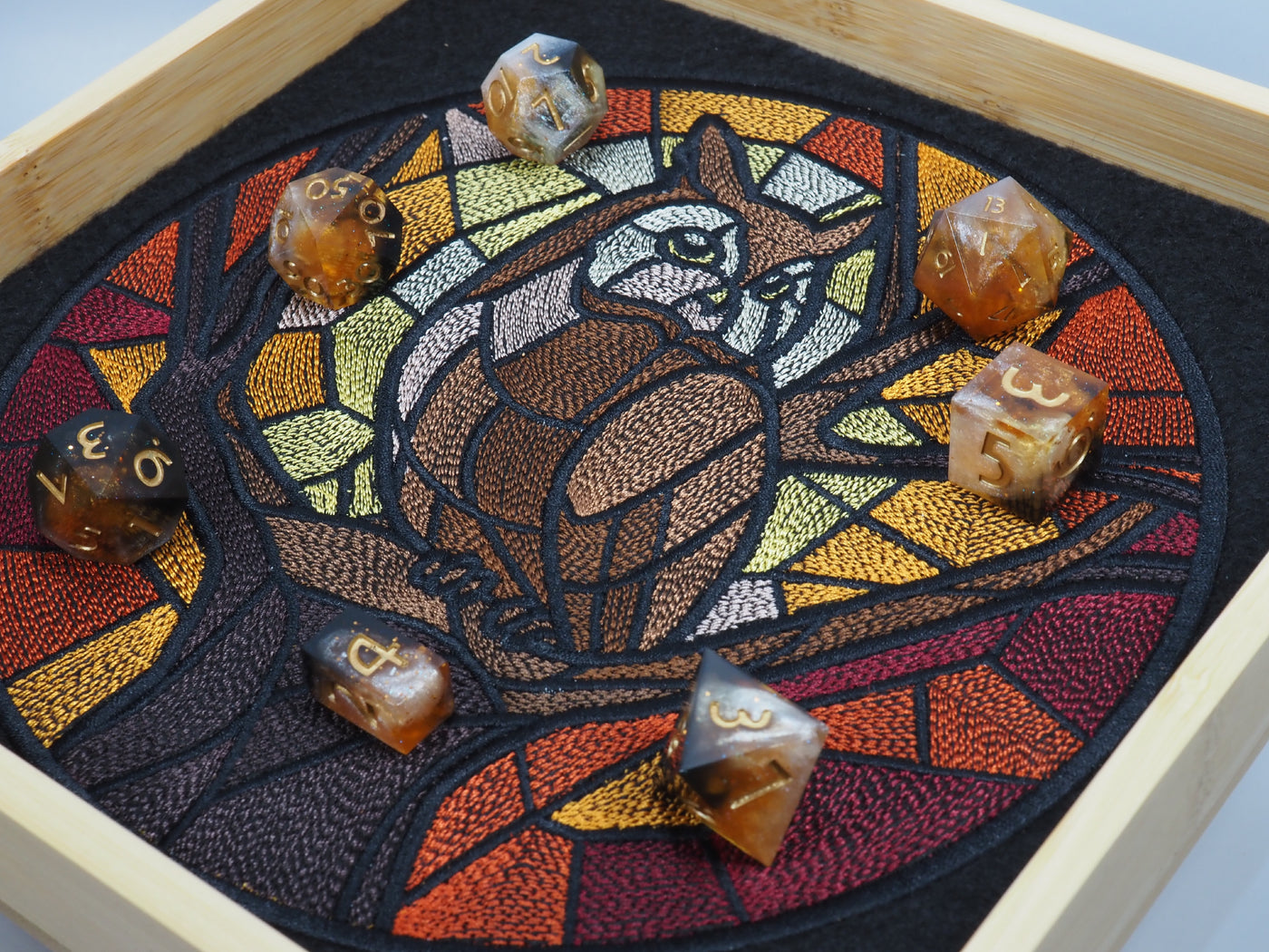 Stained Glass Owl Dicetray