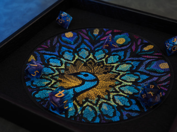Buntglas Pfau Dicetray